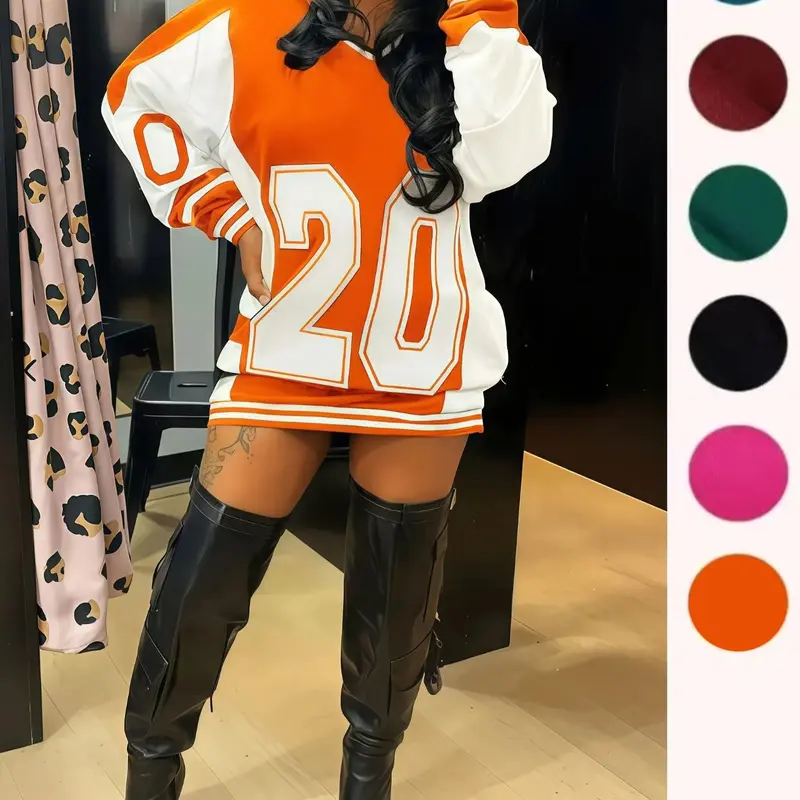 Women's Loose Fit V Neck Long Sleeve Pullover, Casual Street Style Graphic Print Top, Spring & Fall Fashion, Casual Everyday Wear, Daily Outdoor Wear, Knitwear For Fall, Womenswear