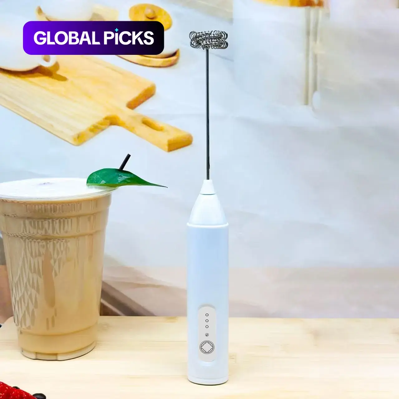 Rechargeable Handheld Milk Frother, Cordless Electric Whisk, Coffee Frother Handheld for Lattes, Cappuccino, Matcha and Hot Chocolate #GLOBAL PICKS