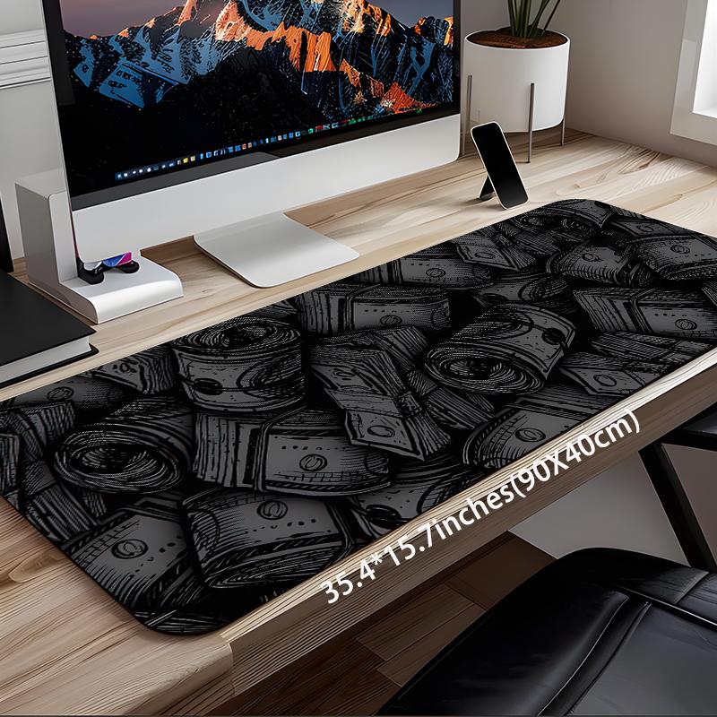 Money Pattern Desk Mat, Large Gameing Mouse Pad, Aesthetic Desktop Decoration Protection Pad, Non-slip Work Pad, Suitable for Laptop, Desktop Computer Games, Desktop Accessory