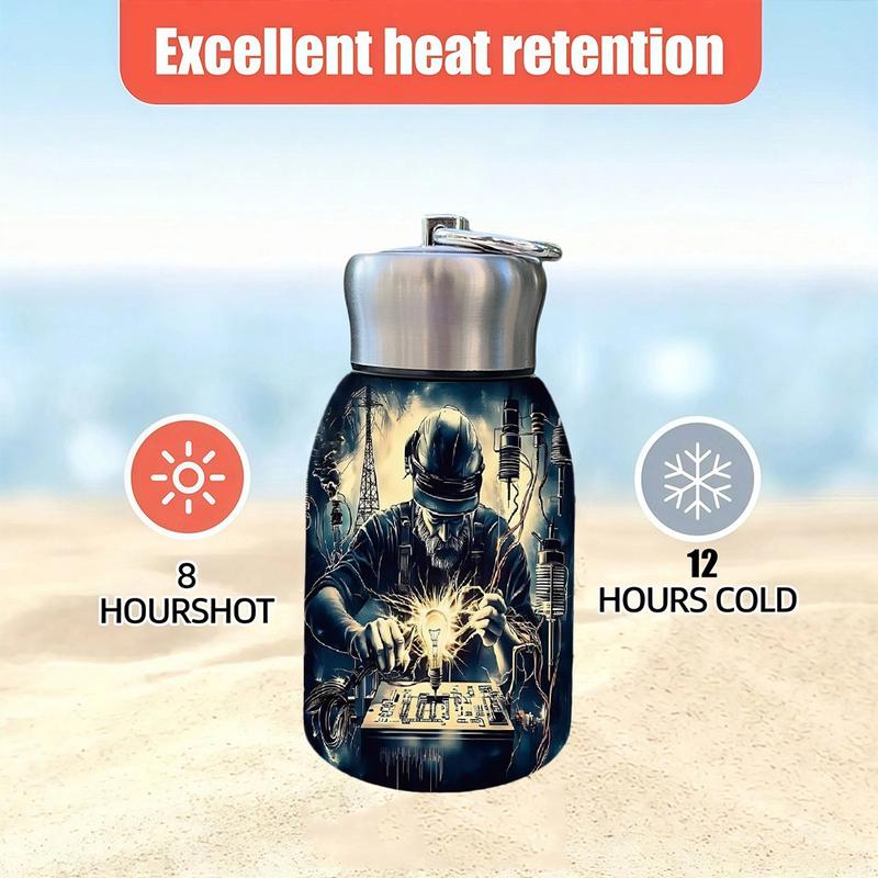 1pc 10.5oz Stainless Steel Tumbler - Leak-Proof, Insulated, Reusable, Hand Wash Only, Chic & Practical, **Master of Current Art Design**, Ideal for Office, Camping or Holidays, Perfect Holiday Gift Item, Durable Drinkware, Office Essentials