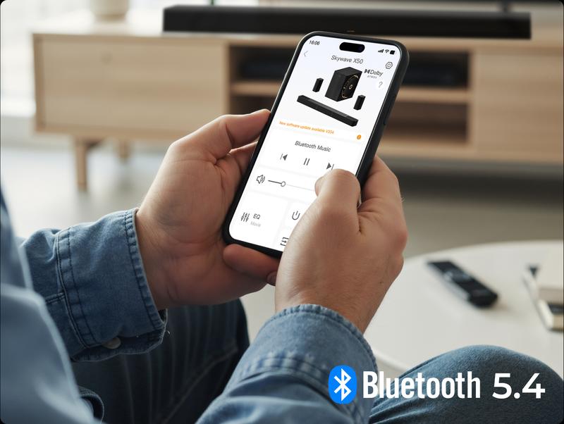 Limited Sale-ULTIMEA Skywave X40 5.1.2ch Wireless Surround Sound System for TV, Home Theater, Soundbar for Smart TV with Dolby Atmos, 530W Soundbar with Wireless Subwoofer, Strong Bass, 4KPassThrough, HDMI eARC, BT 5.4, App Control ,Speaker, BlackFriday