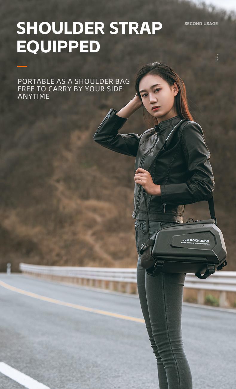 ROCKBROS Bike Rack Bags - Hard Shell Bicycle Rear Rack Bag Large Pannier for Bicycle Rear Rack Bags Bike Rear Seat Bag Bike Trunk Bag Ebike Battery Bag Bike Saddle Bag for Rear Rack Bike Accessories