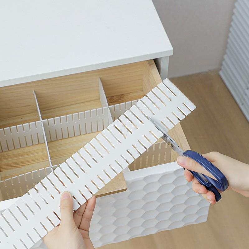 6pcs Adjustable Drawer Dividers, Thick PP Material Non-Slip, Home Storage Organizer, Suitable for Wardrobe, Underwear, Socks, Kitchen Utensils