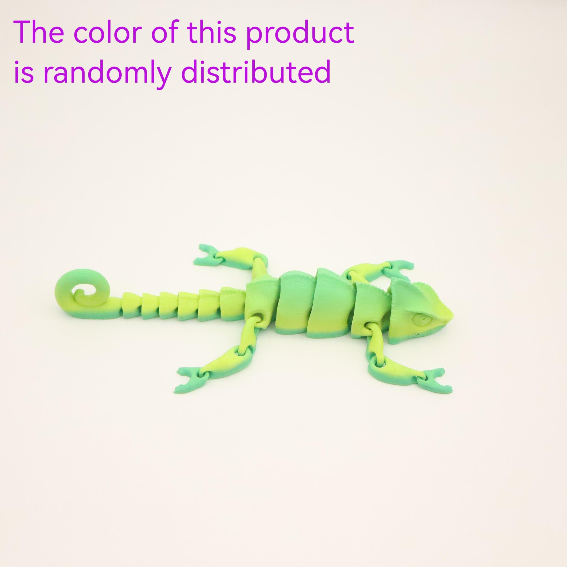 3D Printed Chameleon Figurine with Realistic Eyes, Moving Joints, Articulated Fidget Figurines, Home Decor, Christmas Gift, Birthday Present, Animal Statue
