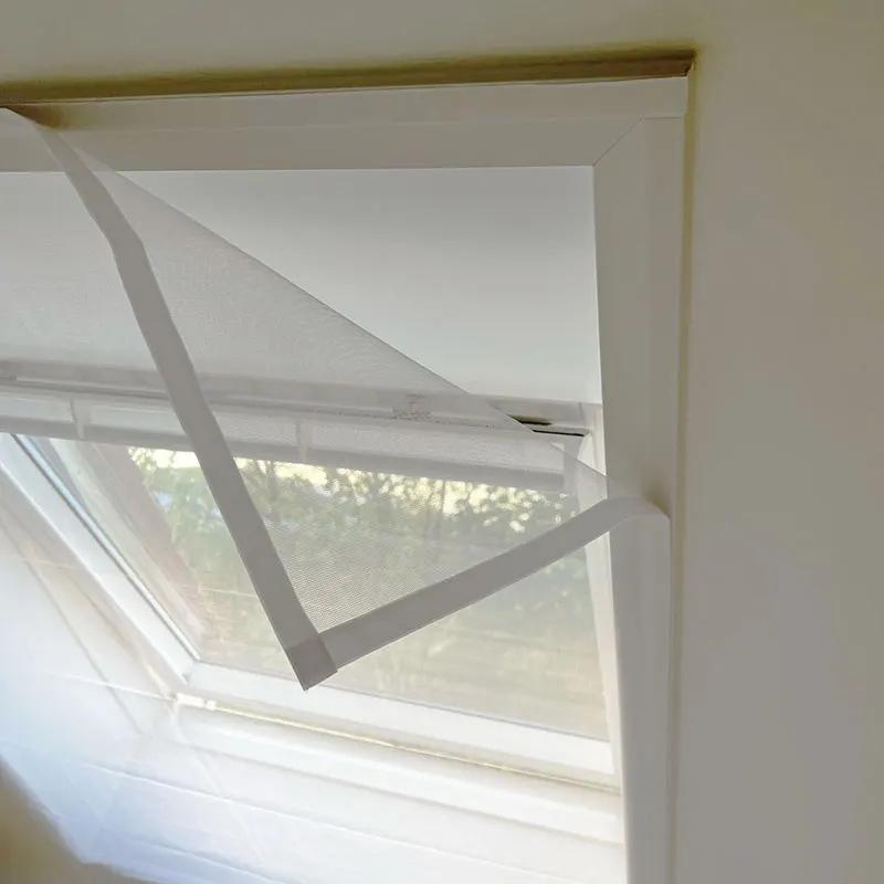 White Bordered Mesh Screen with Hook & Loop – Mosquito & Insect Protection, Breathable Multi-Purpose Decorative for Home Windows & Doors