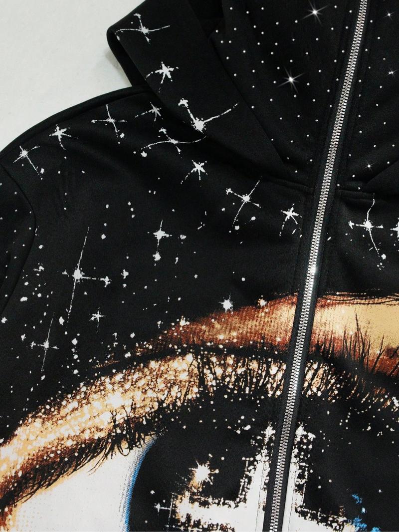 Men's Street Style Rhinestone Decor Windproof Hat, Two Hats with Pockets and Zipper Design, Fall & Winter Wear Men's Street Style Rhinestone Decor Windproof Hat, Two Hats with Pockets and Zipper Design, Fall & Winter Wear