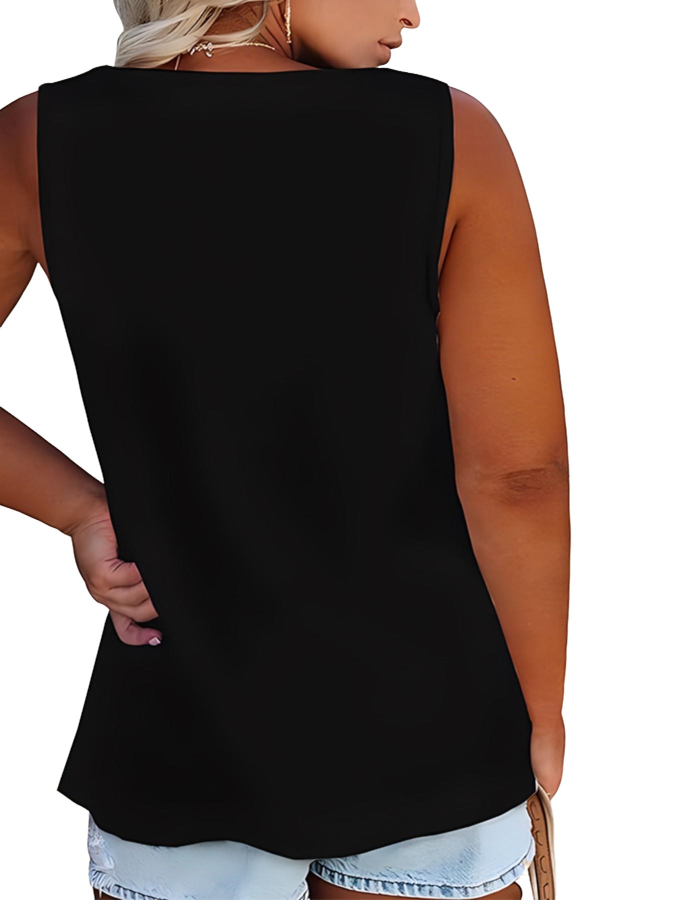 Summer New Trend Large Size Women's Tank Button Casual Vest, Fitted Plain Design, Perfect for Daily Wear, Comfortable and Stylish Summer New Trend Large Size Women's Tank Button Casual Vest, Fitted Plain Design, Perfect for Daily Wear, Comfortable and Stylish