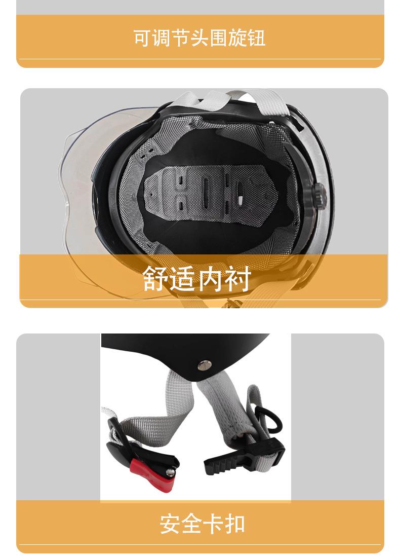 ZXC Anti-Fog Dual-Lens Electric Vehicle Helmet, Unisex All-Season Half Helmet, Anti-Scratch Dual Lens Design, Windproof Dustproof Shock Absorption, Portable Lightweight & Comfort Lining, Adjustable Buckle for Adult Men Women Urban Commute Scooter Riding