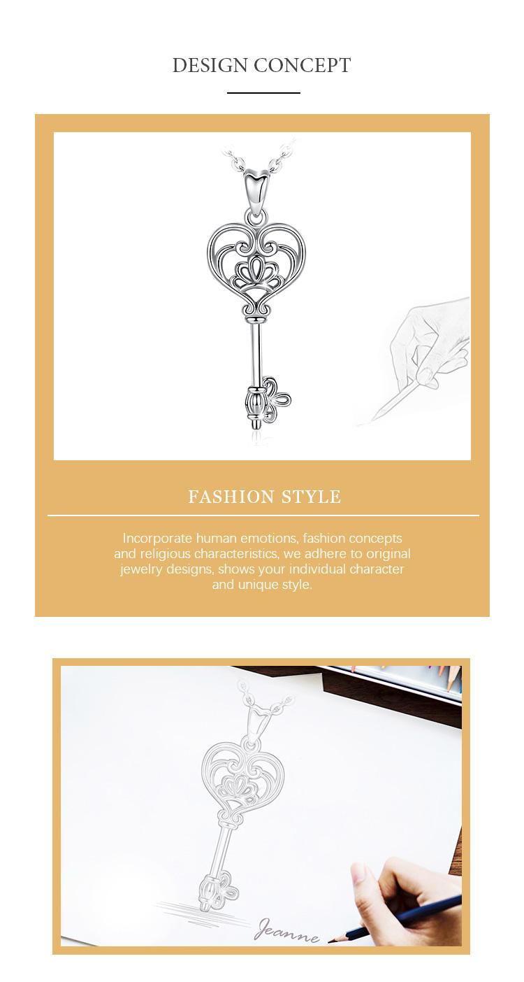 Solid 925 Sterling Silver Infinite Love Key Pendant for Women, Eternal Romance Two Hearts Necklace With Chain, Perfect Jewelry Gift for Her