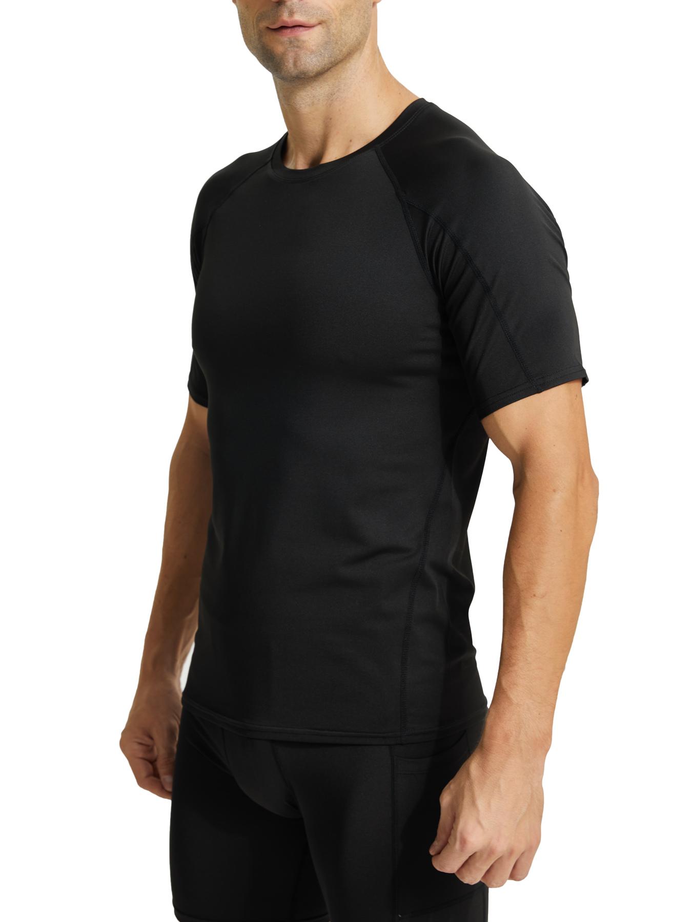 Men's Solid & Camo Print Raglan Sleeve Compression Shapewear Tee, Quick Drying Breathable Compression T-shirt, Men's Shapewear for All Seasons, Gym Tops