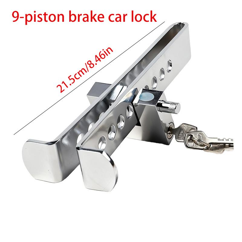 Anti-Theft Car Stainless Steel Brake Clutch Foot Pedal Lock, Fits Pedals Up to 1.5 cm, Fully Assembled Safety Lock