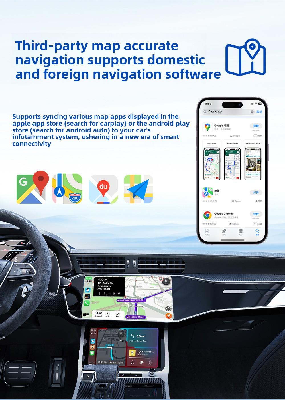 2in1 Wireless CarPlay & Android Auto Adapter, 5GHz Plug & Play Wired to Wireless Car Converter