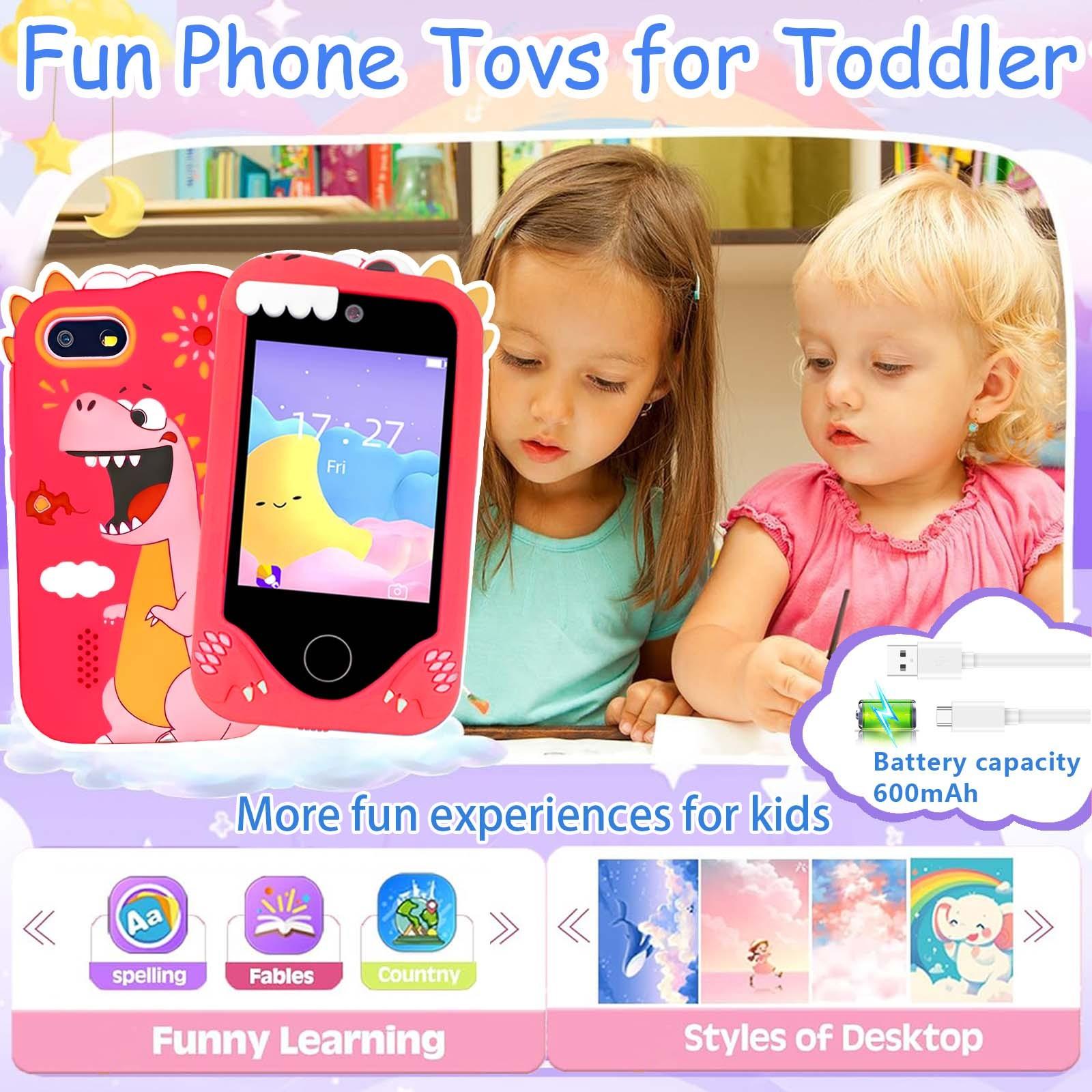 Kids Smart Phone Dual Camera Toy With 2.8 Inch HD Touch Screen Music Player And Learning Games Perfect Birthday Gift For Children