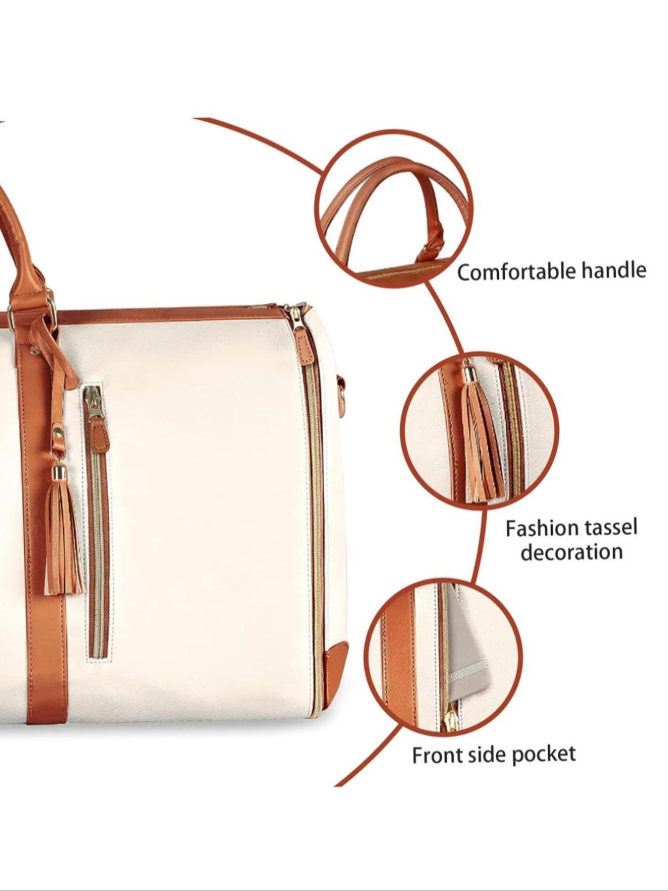 Multifunctional clothes-hanging travel storage bag, portable folding suit bag, large-capacity fashion, simplicity, leisure and joker handbag for business trip,  classic   suitable for business trip, Travel Duffle Bag, etc.