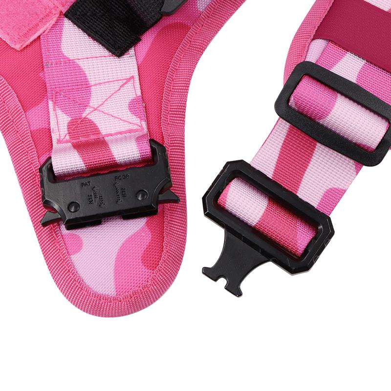 Pink Camo Tactical Dog Harness for Small Medium Large Dogs No Pull Adjustable K9 Working Training Easy Control Pet Vest Military Service Harnesses