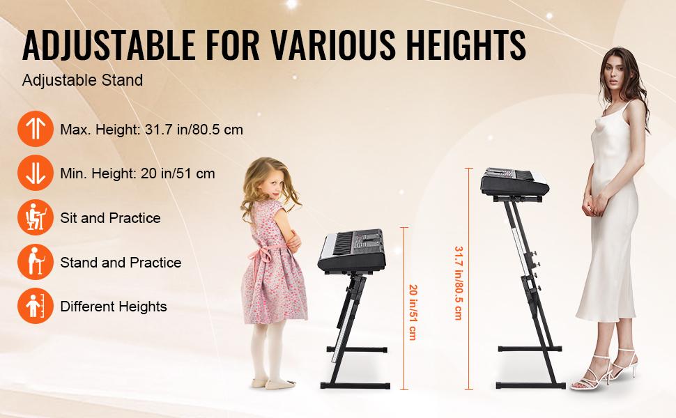 VEVOR 61-Key Digital Keyboard Piano for Beginners, Lighted Keys Portable Electric Piano with Adjustable Stand, 600 Tones, 500 Rhythms, Built-In Speakers, Sustain Pedal, Headphones, USB MIDI for Music Practice, Aa Batteries