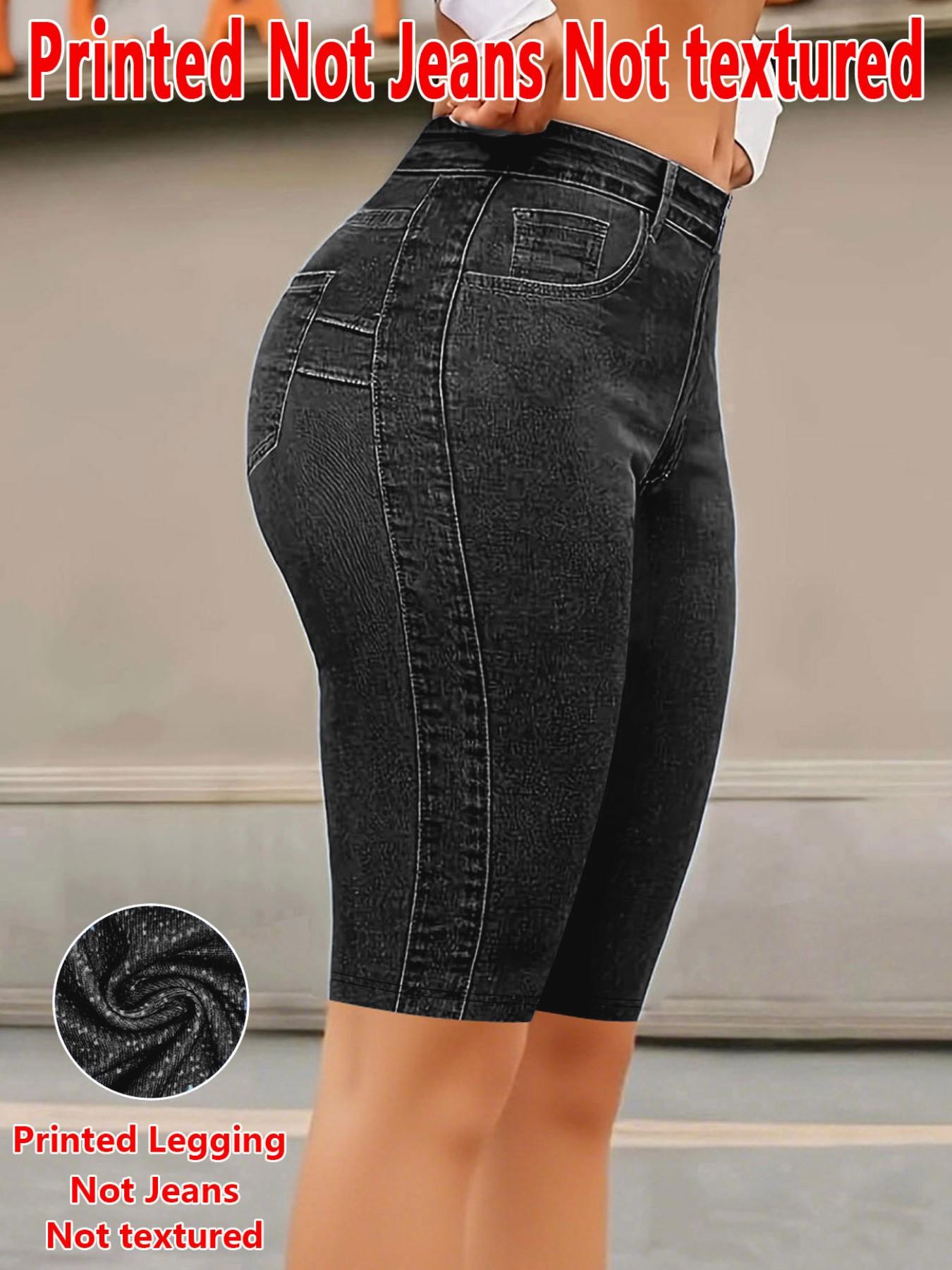 Women's Printed Skinny Leggings, Non-Denim Fabric, Tight-Fitting Design, All-Season Wear, Fashionable Bottoms for Daily Use