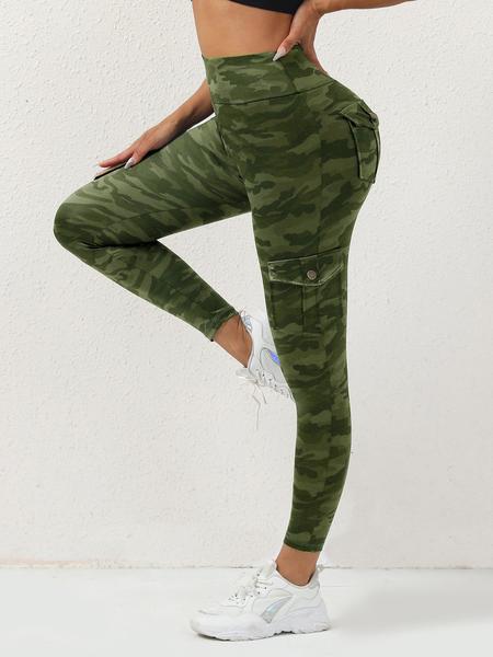 Women's Camo Casual Pants, Tight-Fitting Fitness Leggings, All-Seasons Wear, Moderate Fabric Thickness, Comfortable & Stylish Design, Skinny Yoga Bottoms