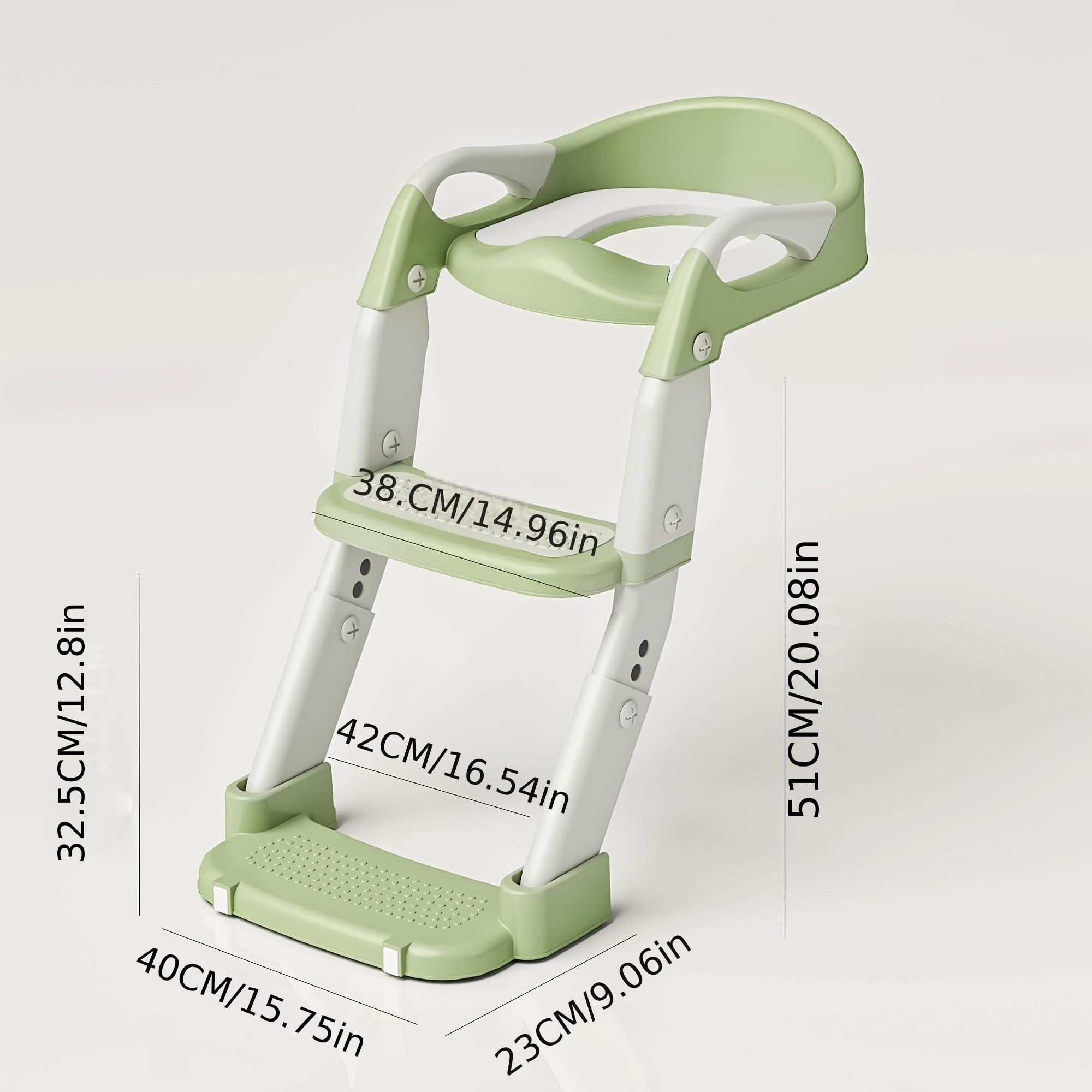 Portable children's toilet training toilet seat set (including step stool) - adjustable folding potty with safety belt, lightweight plastic material, suitable for home, staircase and travel scenes, needs to be assembled (gray model)