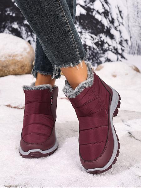Women's Non-Slip Winter Snow Boots, Thick Plush Lining, Durable PVC Sole, All-Season Grip Design, Comfortable & Warm Outdoor Footwear