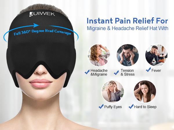 JPHYLL Migraine Headache Relief Cap Gel Ice Head Wrap for Tension Stress Relief Home Office Use Stretchable W Shape Design - Sleeping Eye Mask JPHYLL Migraine Headache Relief Cap Gel Ice Head Wrap for Tension Stress Relief Home Office Use Stretchable W Shape Design - Sleeping Eye Mask