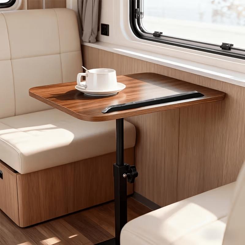 Adjustable Folding Side Table|  C-Frame Structure,20.47- 29.92inch Height Range, Mixed Wood Metal,360 Degree Rotating Desktop,Multifunctional Indoor and Outdoor Use Laptop Table, Modern Accent Tables