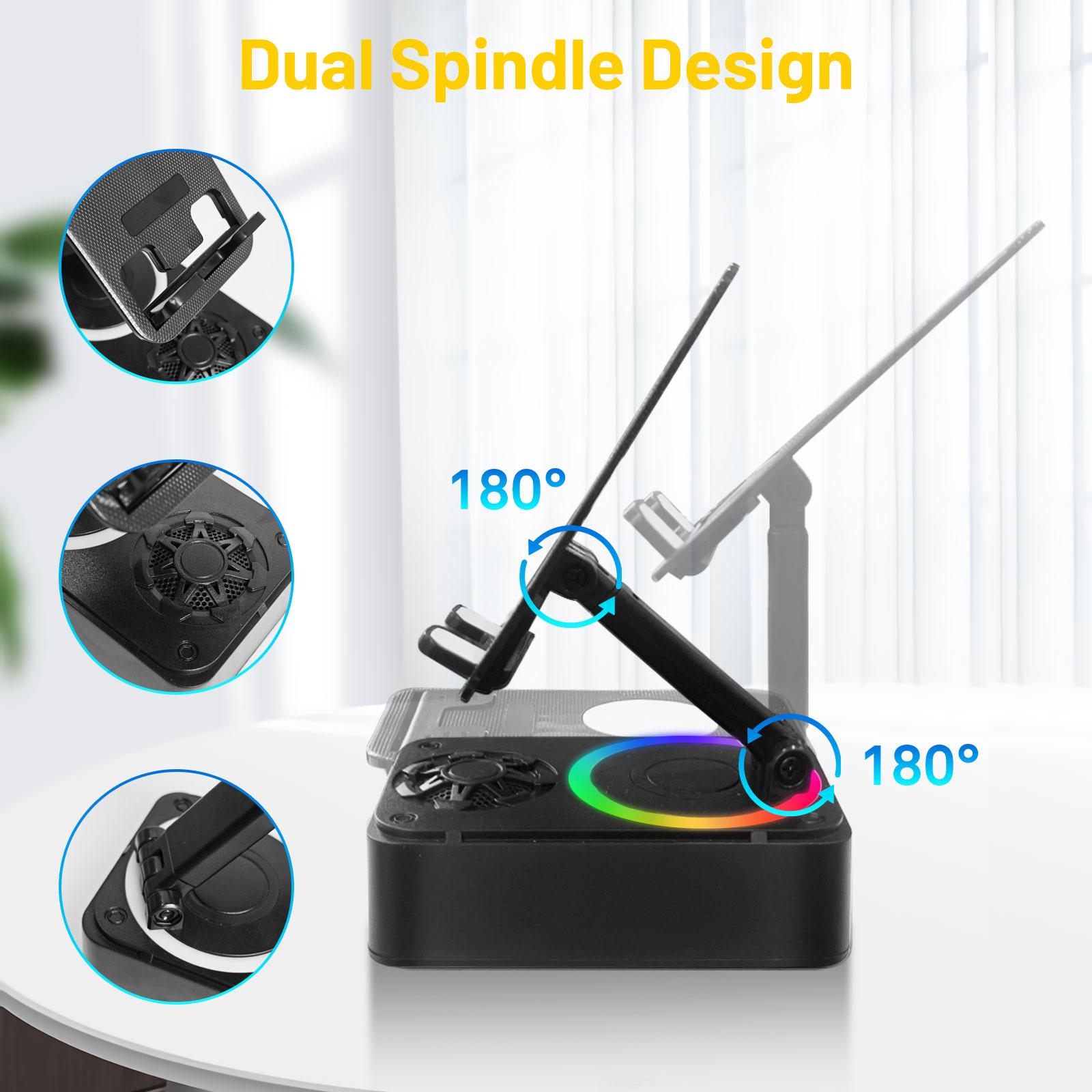 Wireless Audio Bluetooth Speaker, 3-in-1 Cellphone Holder, with USB EmergencyRechargeable (1200mAh), LED Nightlight, 360°Foldable for Phone or Pad, For Home, Car, OutdoorGifts for Friend, Family