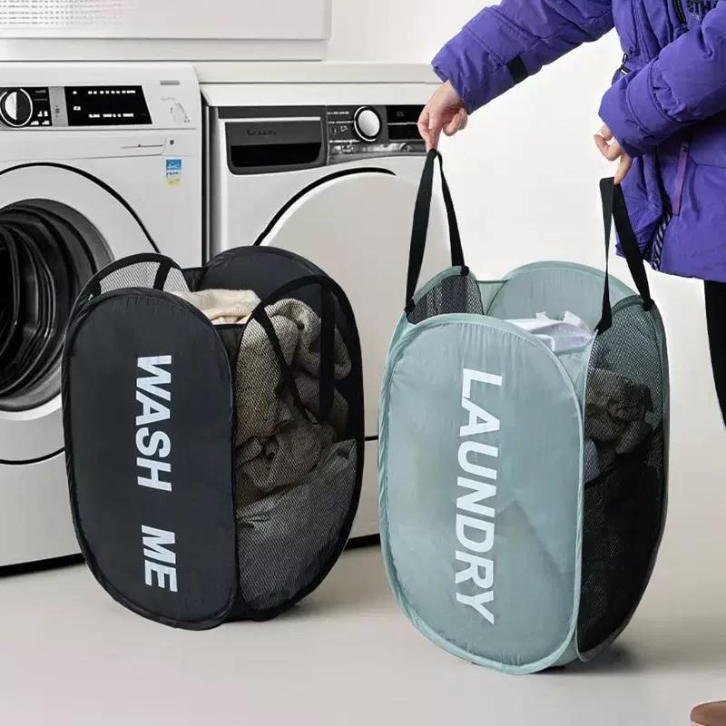 New Printed Laundry Basket, Household Dirty Clothes Storage Basket, Portable Handheld Laundry Basket, Wholesale Available