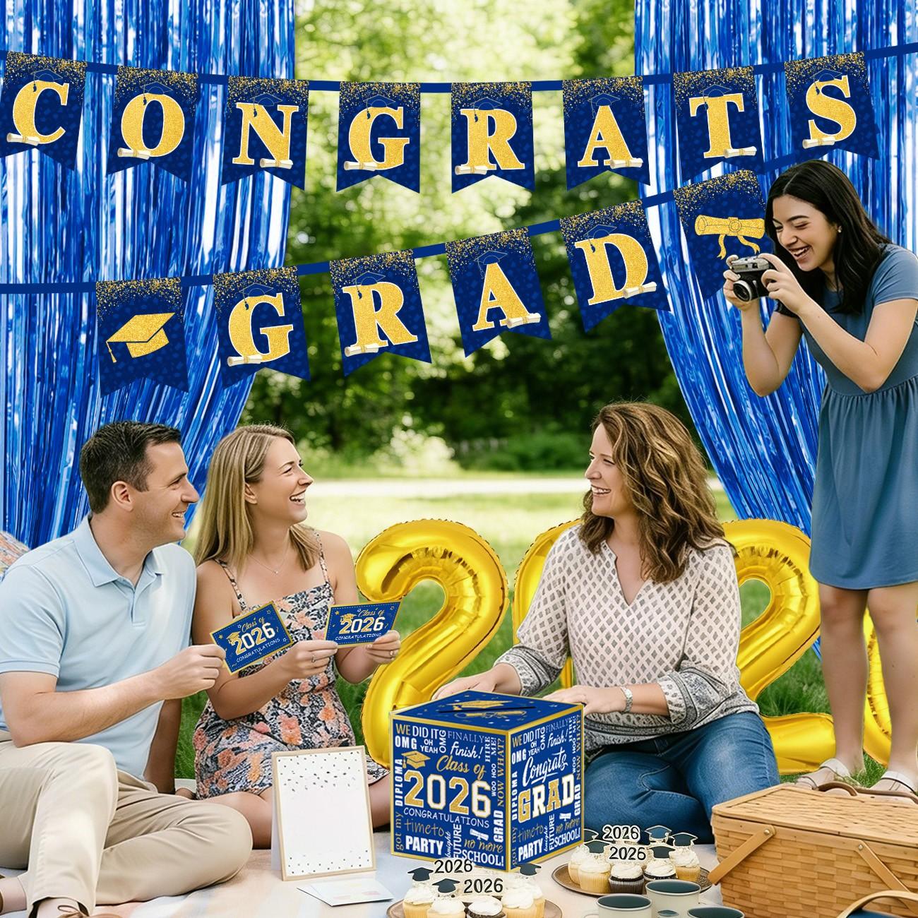 Graduation Party Decoration Set, 48pcs Advice Cards & Rose Design, Perfect Graduation Gifts for Class of 2026 Celebrations