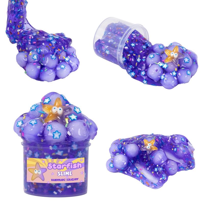 Portable 2.37oz Jelly Cube Crunchy Crystal Slime kit Clear Sticky Slime Soft DIY Non-Sticky Stretchy Sludge Party Favors Birthday Gifts, Moldable Handmade Taba Squishy