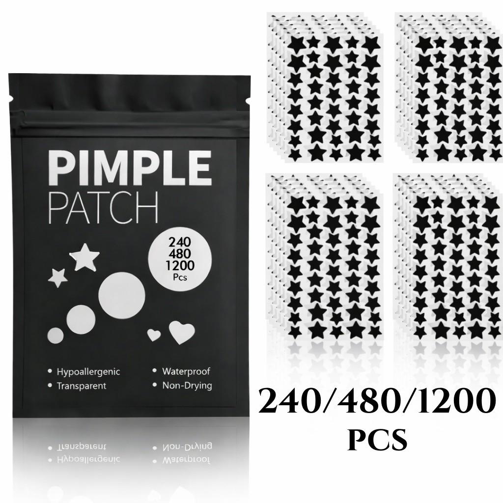 Dark Aesthetics Acne Pimple Patches, Stylish & Effective Treatment, Hypoallergenic, Invisible Dark-Style Patches, 240/480/1200pcs, for Cool Girls, Acne Clearing Products, Pimple Patch Bulk