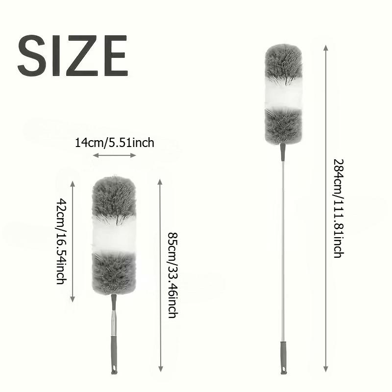 5pcs Retractable Microfiber Dusting Brush Set, Extendable microfiber duster, Home cleaning tool, Household cleaning tool, Reusable, Bendable Handle, 30-110inch, with Extension Pole, for Cleaning High Ceiling Fans, Furniture, Cars, Bathrooms, Kitchens