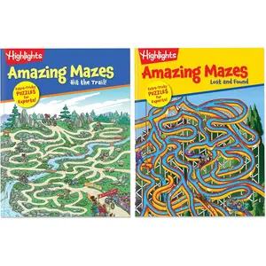 Highlights for Children Amazing Mazes Expert Maze Books for Kids Ages 6 and Up, 144 Pages, 2-Pack of Activity Books for Kids, Screen Free Fun and Challenging Mazes