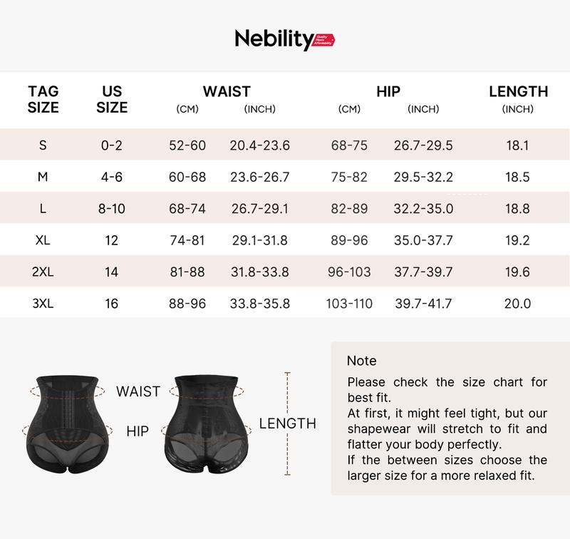 Nebility High Rise Cincher Slimming Panties Cooling Stomach Flattening Underwear Basic Compression Shapewear Bottoms Womenswear