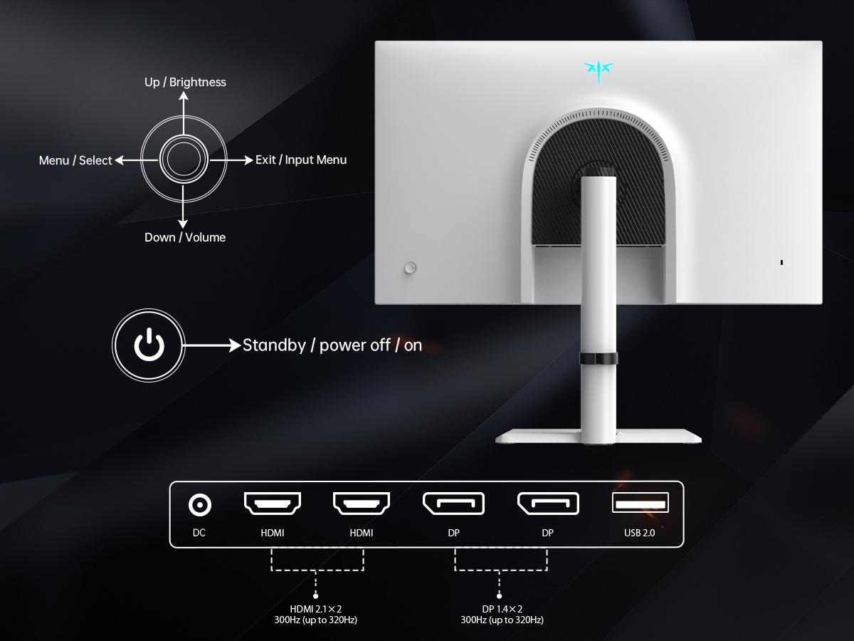 KTC 27" 2K IPS HDR400 300Hz/1ms Gaming Vertical Monitor, OC 320Hz, H27E6,