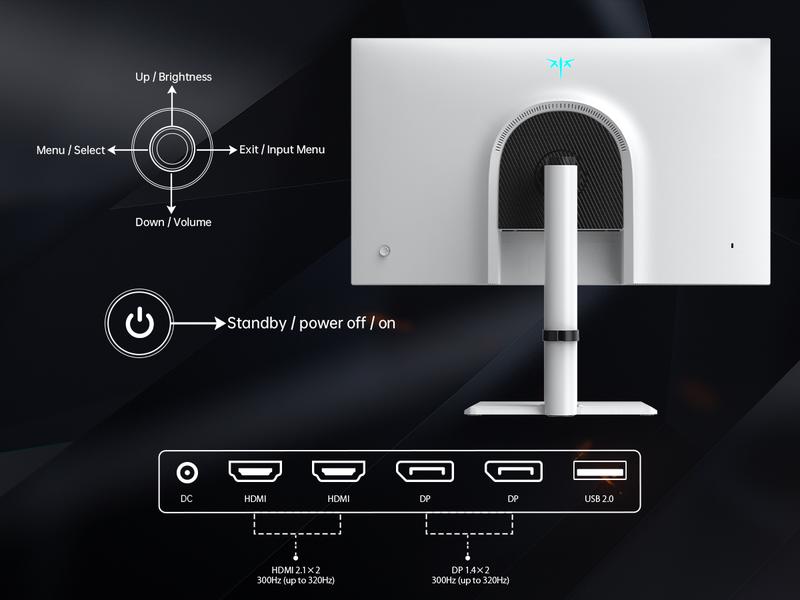KTC 27" 2K IPS HDR400 300Hz/1ms Gaming Vertical Monitor, OC 320Hz, H27E6,