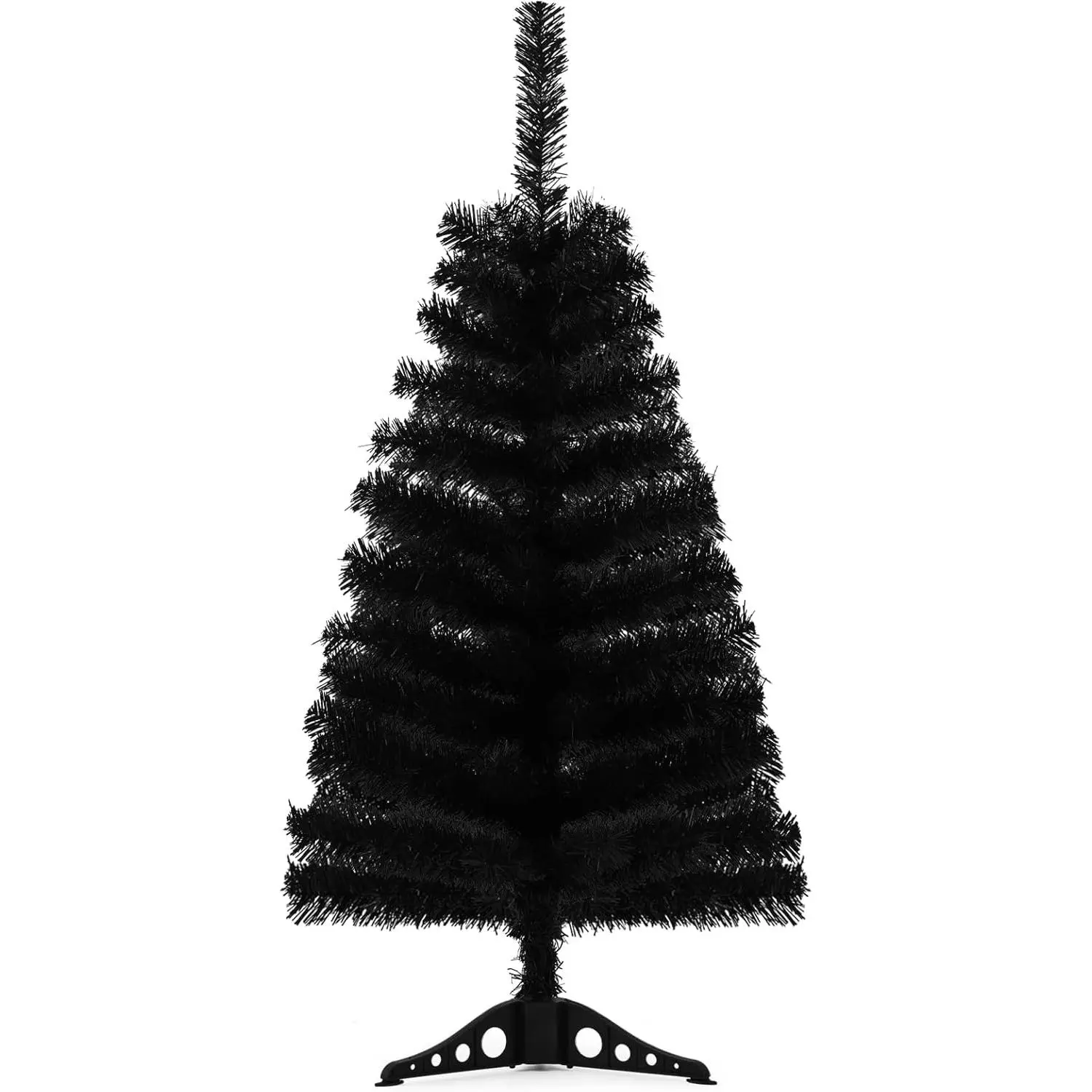 3ft Black Artificial Christmas Tree,Tabletop Christmas Pine Tree with PVC Stand Base for Christmas Halloween  Office Holiday Decoration