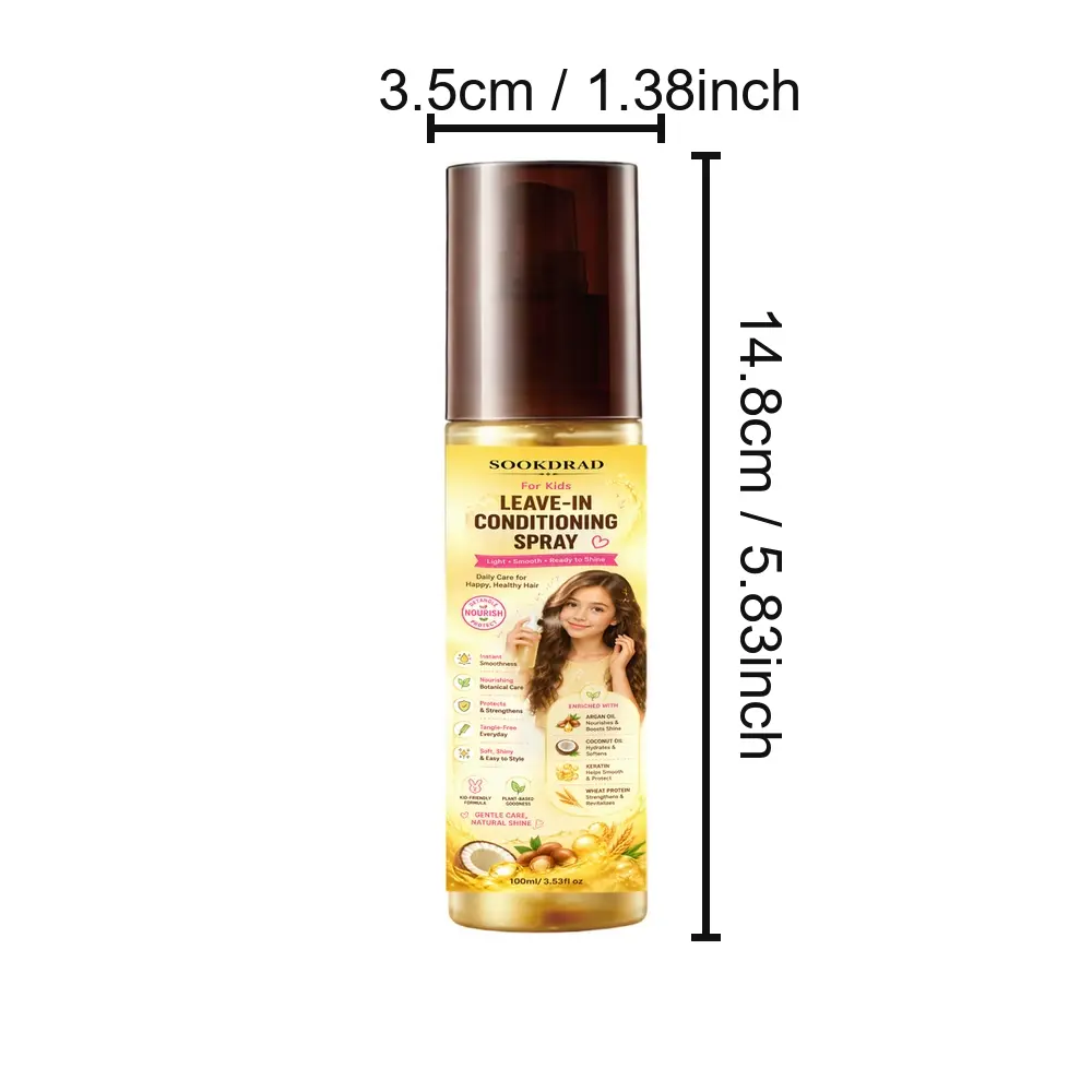 Leave-In Conditioning Spray, enriched with Argan Oil, Coconut Oil, Keratin, Wheat Protein, instant smoothness, tangle-free, nourishing, soft, shiny, easy to style, gentle care, natural shine, for