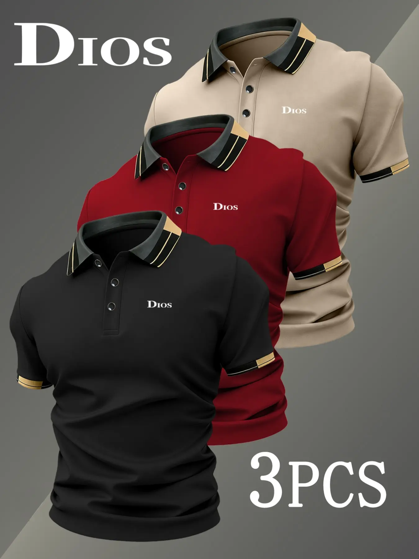 Black + Wine Red + Khaki