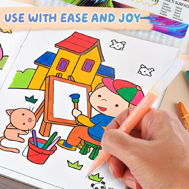 SiiMiiy Multicolor Acrylic Gel Pens, 1.0 mm Fine Point Assorted Colors Acrylic Paint Pens, Acrylic Painting Pen, Drawing Gel Pen for Coloring, Note Taking, Journaling Crafts Art Supplies, No Bleeding