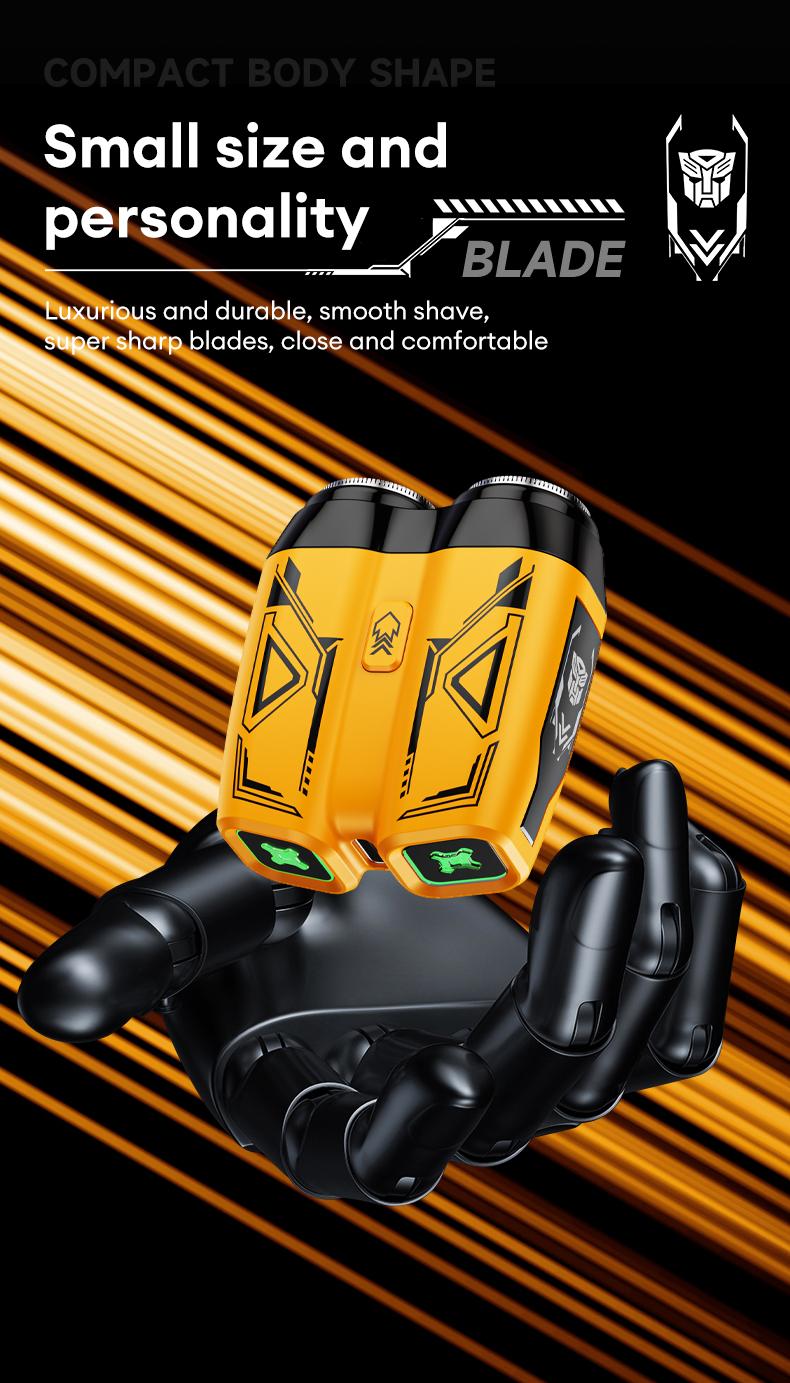 TRANSFORMERS Mini Shaver, 360° Floating Head, Dual-Arc Blade Net, Portable & Waterproof, Ultra-Long Battery Life, Best Gift