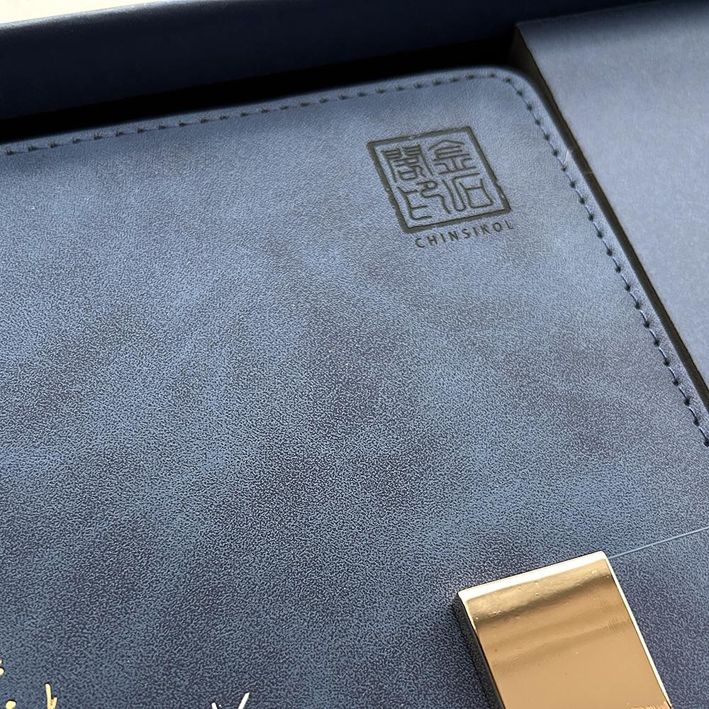 CHINSIKOL A5 PU Leather Notebook Set, Hardcover Journal, Chinese Style Embossed Pattern, Gold Foil Stamping, Gold Foil Accents, Glossy Clasp, Thick Paper, Includes Metal Pen & Replacement Ink Cartridge