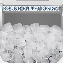 Antarctic Star Countertop Ice Maker, S/L Bullet Ice, 26lbs/Day, 9 Ice Cubes in 6 Mins, Portable Ice Machine with Ice Scoop and Handle, Self-Cleaning, One-Click Operation, for Kitchen Office Home