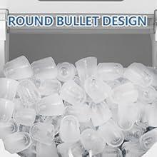 Antarctic Star Countertop Ice Maker, S/L Bullet Ice, 26lbs/Day, 9 Ice Cubes in 6 Mins, Portable Ice Machine with Ice Scoop and Handle, Self-Cleaning, One-Click Operation, for Kitchen Office Home