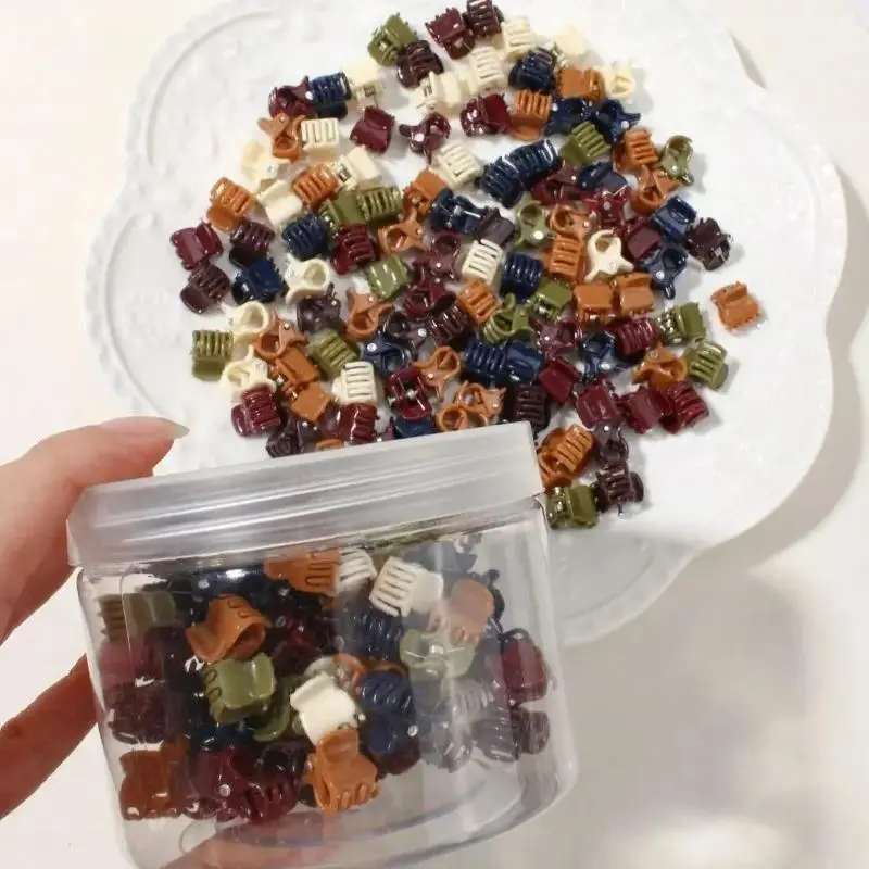 Simple Plain Color Mini Hair Claw Clips (100/200 Pcs/Box), Super Cute Decorative Hair Clips, Casual Fashion Hair Accessories for Women & Girls, Ideal for Party & Daily Wear