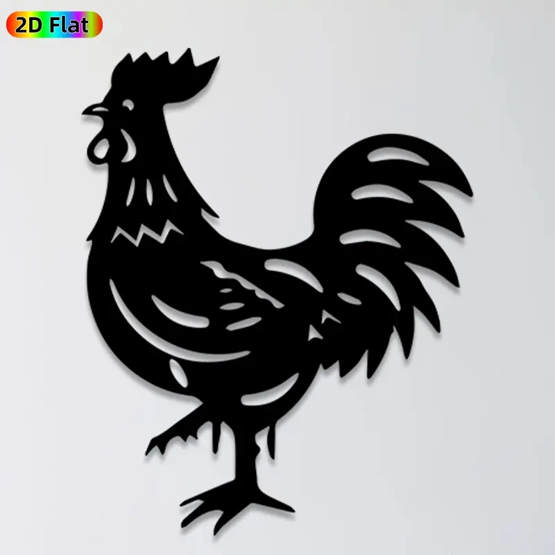 1pc Rooster Metal Wall Art, Vibrant Rooster Statue Mural, Ideal Gift for New Year, Easter, Farmhouse Decor Enthusiasts, Weather-Resistant Metal Wall Decor Wall Sculptures, Perfect for Kitchen Wall & Garden Fence, Unique Rustic Home Decor