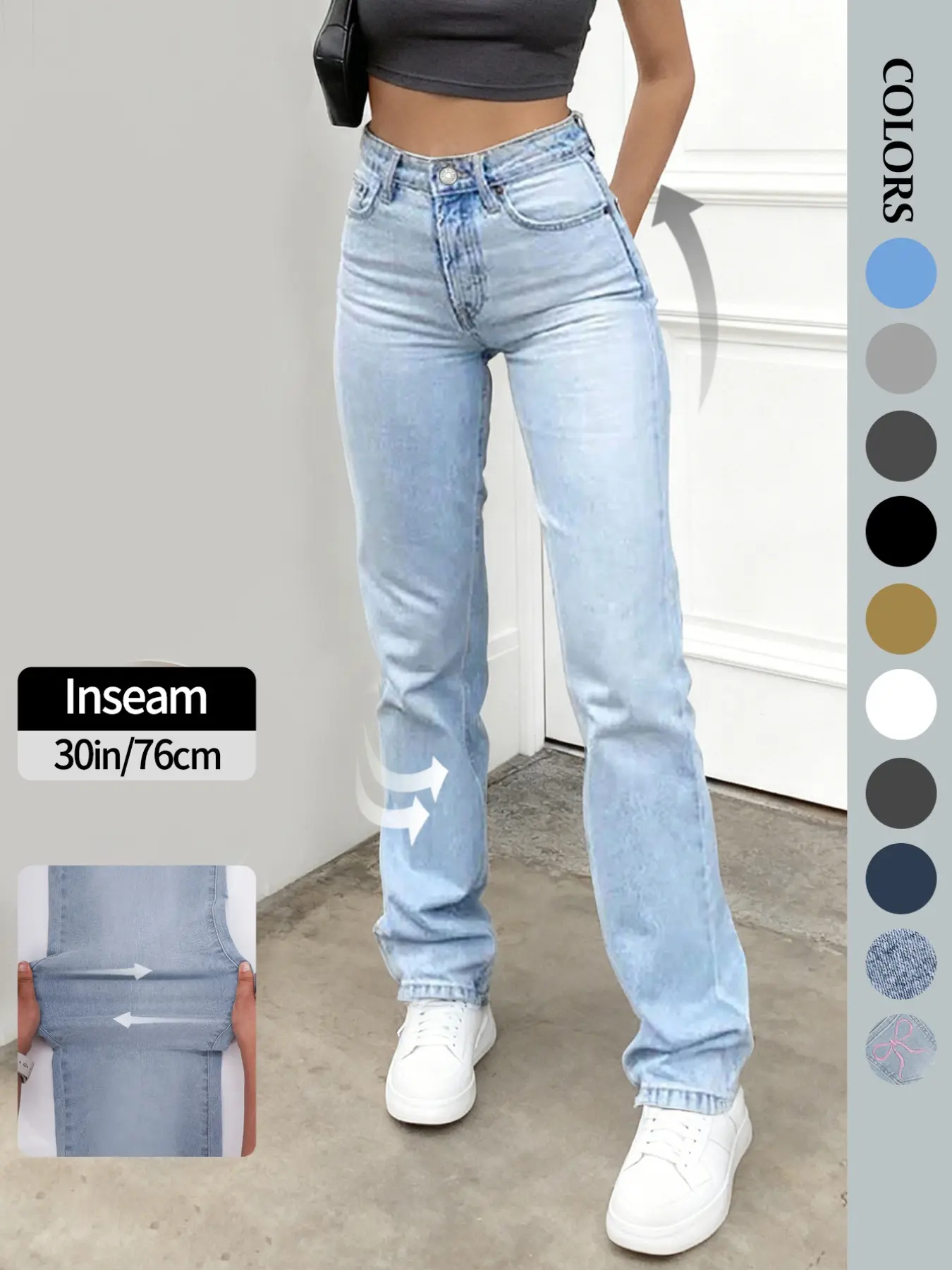 NVFelix Women's Light Wash Straight Leg Jeans, Comfortable ElasticDenim,Casual Fashion for Daily Wear and OutdoorActivities, 2026 Spring Fall Clothes