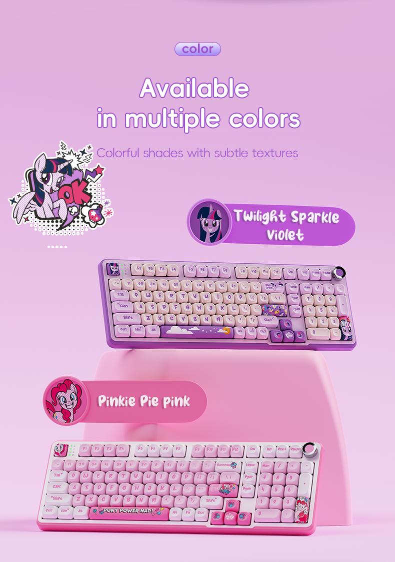 My Little Pony MLP GK01 Bluetooth wireless keyboard dual-mode pink silent keyboard mouse set high-value girls office keyboard and mouse typing game computer notebook tablet IPad pass
