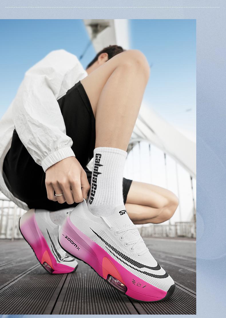 Stylish Unisex Sports Running Shoes with Breathable Knitted Upper, Non-Slip Technology and Shock Absorption for Everyday Fitness, Road Running Shoes, Athletic Running Shoes, Workout Sneakers