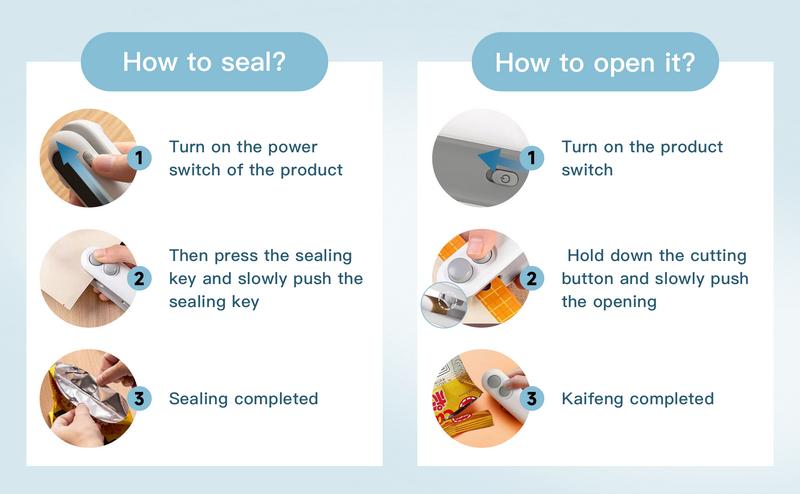 Mini Bag Sealer with Cutter – 2-in-1 Heat Seal & Resealer Machine, USB Rechargeable, Magnetic, Portable Food Sealer for Snack, Chip & Plastic Bags – Keep Food Fresh Multifunction